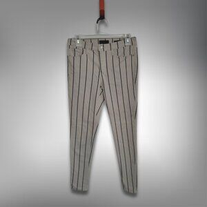 Cream & Blue Striped BR Skinny Jeans, size 28" waist, 32" pant inseam